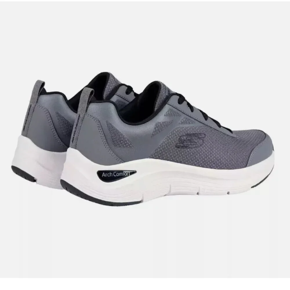 Skechers Men's Arch Comfort Memory Foam Breathable Running Walking Sneaker Gray